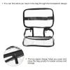 PATIKIL 8.3"x5.9"x3.5" Clear Toiletry Bag, 2 Pack PVC Makeup Bag Cosmetic Pouch with Zipper Handle Strap Waterproof for Travel Home Storage, Black view 3