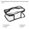 PATIKIL 8.3"x5.9"x3.5" Clear Toiletry Bag, 2 Pack PVC Makeup Bag Cosmetic Pouch with Zipper Handle Strap Waterproof for Travel Home Storage, Black view 4
