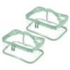 PATIKIL 8.3"x5.9"x3.5" Clear Toiletry Bag, 2 Pack PVC Makeup Bag Cosmetic Pouch with Zipper Handle Strap Waterproof for Travel Home Storage, Green view 1