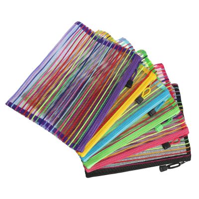 YOKIVE 6 Pack Mesh Cosmetic Bags, A5 Nylon Pencil Cases | Zipper Travel Organizers Makeup Pouch, Great for Home(Multicolor)