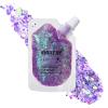 Holographic Face Glitter Gel Body Shimmer Makeup for for Hair, Face, Clavicle, Arm, Nail, Eyeshadow, Long Lasting Waterproof Mermaid Sequins Party Glitter for Rave Festival, 1.35oz (Illusion Purple#3) view 1