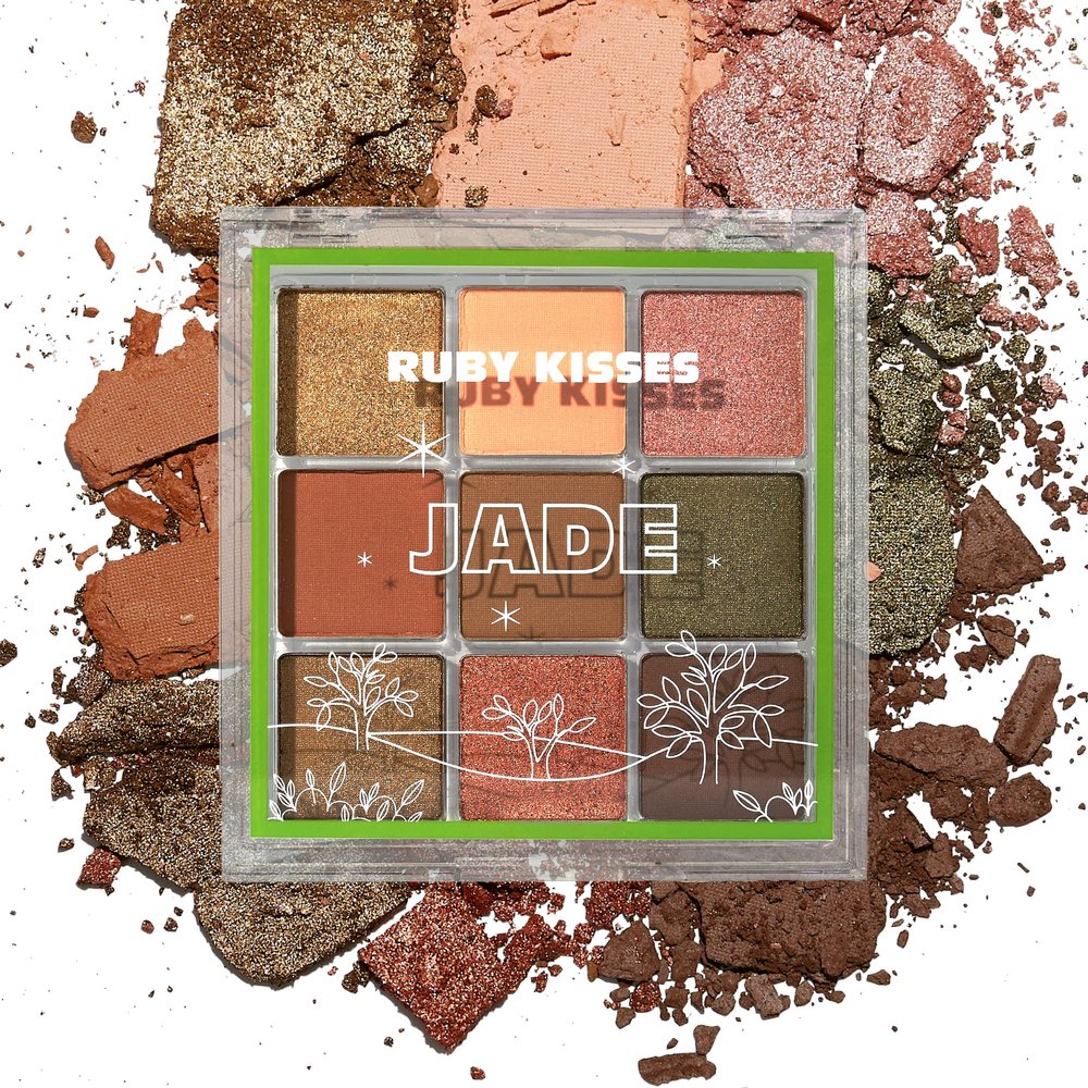 Ruby Kisses Eyeshadow Palette Highly Pigmented Eye Makeup Matte to Shimmers (Jade)