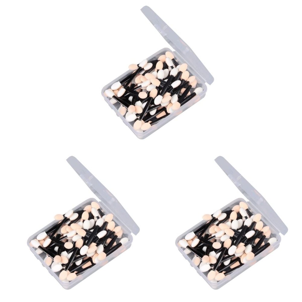 KALLORY 150pcs Disposable Dual-sided Eyeshadow Applicators for Makeup Application Travel-friendly Eye Shadow Brushes Box for Professionals and Beginners