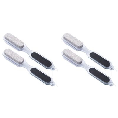 Beaupretty 4pcs Double-Sided Pedicure File Pumice Stone and Nail Brush for Dead Skin Removal and Exfoliation Ergonomic Design for Easy Handling and Spa-Like Foot Care
