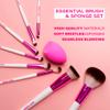 Ruby Kisses Makeup Brush Set Powder, Blending, Eyeshadow, Eyebrow, Eyeliner Brush and Spoolie, Blending Sponge 9PCS Set view 3