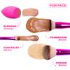 Ruby Kisses Makeup Brush Set Powder, Blending, Eyeshadow, Eyebrow, Eyeliner Brush and Spoolie, Blending Sponge 9PCS Set view 4