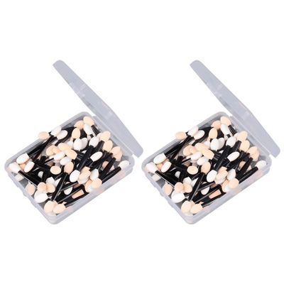 KALLORY 100pcs Disposable Dual-sided Eyeshadow Applicators Cosmetic Makeup Tools for Professional Beginner Use Soft Sponge for Smooth Application for Parties Everyday Looks