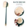 FOMIYES Scrubber with Loofah Double-Sided Bath Brush Long Handle Back Brush for Shower view 3