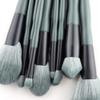 Sxdthy 14Pcs Soft Makeup Brush Set Green Makeup Foundation Powder Blush Eyeshadow Lip Gloss Makeup Brush Kit Cruelty-Free Synthetic Fiber Bristles, (Color : Green) view 2