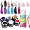 Saviland 6 Colors Spider Gel & Cuticle Remover Kit Nail Art Design Gel Paint Wire Drawing Gel Polish for Line view 1