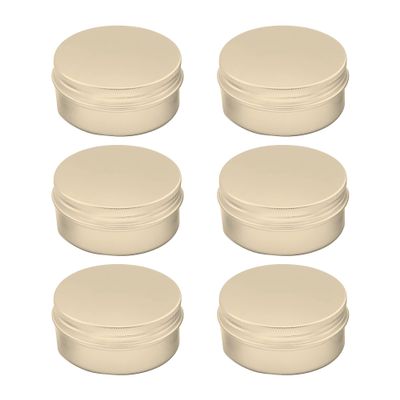 1st Choice Aluminum Tin Jar Refillable Containers 15 ml Aluminum Screw Lid Round Tin Container Bottle for Cosmetic,Lip Balm, Cream, 6 Pack