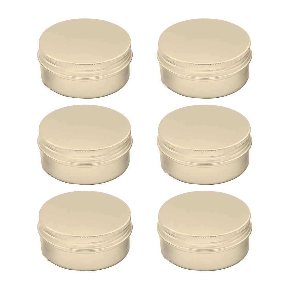 1st Choice Aluminum Tin Jar Refillable Containers 15 ml Aluminum Screw Lid Round Tin Container Bottle for Cosmetic,Lip Balm, Cream, 6 Pack