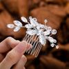 Foyte Crystal Bride Wedding Hair Comb Silver Rhinestone Bridal Headpieces Pearl Hair Pieces Bridesmaid Side Combs Hair Accessories for Women (crystal pearl) view 1