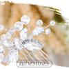 Foyte Crystal Bride Wedding Hair Comb Silver Rhinestone Bridal Headpieces Pearl Hair Pieces Bridesmaid Side Combs Hair Accessories for Women (crystal pearl) view 4
