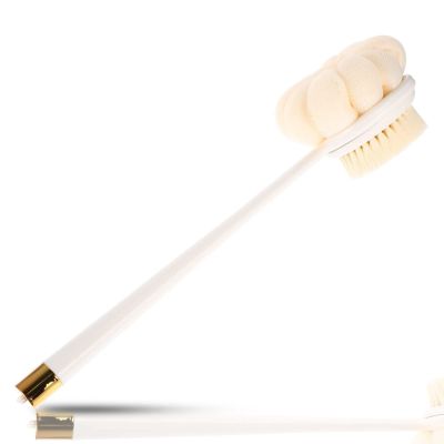 FOMIYES Long Handle Shower Brush Double-Sided Bath Back Scrubber Soft Bristles