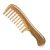 Healifty 3pcs Sandalwood Wide Tooth Comb Natural Coarse Tooth Massage Hair Comb for Detangling and Relaxation Lightweight and Portable Wooden Grooming Tool Khaki view 2