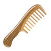 Healifty 3pcs Sandalwood Wide Tooth Comb Natural Coarse Tooth Massage Hair Comb for Detangling and Relaxation Lightweight and Portable Wooden Grooming Tool Khaki view 3