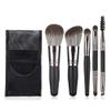 Sxdthy Travel Makeup Brushes Set w/Pouch, 5PCS Double Ended Portable Mini Cosmetic Brushes Kit Cruelty-Free Synthetic Fiber Bristles, view 1