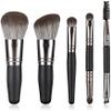 Sxdthy Travel Makeup Brushes Set w/Pouch, 5PCS Double Ended Portable Mini Cosmetic Brushes Kit Cruelty-Free Synthetic Fiber Bristles, view 3