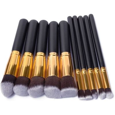 FRAHS Makeup Brushes,10 PCs Travel Professional Makeup Brushes Set Gift of Choice for mom, Wife or Female Friend. (Color : Gold)