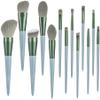 Sxdthy 13PCS Professional Makeup Brush Set Cosmetic Powder Eye Shadow Foundation Blush Blending Concealer Beauty Make Up Tool Cruelty-Free Synthetic Fiber Bristles, (Color : Green) view 2