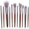 Sxdthy Makeup Brush Sets - 11PCS Wood Handle Soft Synthetic Fiber Hair Powder Blush Liquid Eyeliner Eyeshadow Lip Eyebrow Brush Cruelty-Free Synthetic Fiber Bristles, view 4