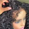 180 Density Curly Baby Hair Deep Curly Human Hair Lace Front Wigs HD Invisible 13X6 Lace Frontal Human Hair Wigs Pre Plucked Bleached Knots Kinky Deep Wave Transparent Glueless Wigs for Black Woman view 2