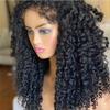 180 Density Curly Baby Hair Deep Curly Human Hair Lace Front Wigs HD Invisible 13X6 Lace Frontal Human Hair Wigs Pre Plucked Bleached Knots Kinky Deep Wave Transparent Glueless Wigs for Black Woman view 4