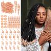 130 Pieces Locs Hair Jewelry for Women Goddess Dreadlocks Accessories kit Faux Locs Beads,Braids Hair Cuffs Decoration Charms (Rose Golden) view 1