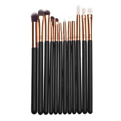 Sxdthy Eye Makeup Brushes 12 pcs Eyeshadow Makeup Brushes Set Soft Synthetic Hairs Wood Handle Cruelty-Free Synthetic Fiber Bristles, (Color : Black)