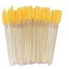 AKOAK 100 Pcs Disposable Lip Brush Eyelash Wand - Lip Gloss Brush Wand for Beauty Eyelash Extension, Lipstick Application Wand Makeup Beauty Kit (Yellow) view 2