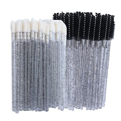 AKOAK 100 Pcs Disposable Lip Brush Eyelash Wand - Lip Gloss Brush Wand for Beauty Eyelash Extension, Lipstick Application Wand Makeup Beauty Kit (Black)