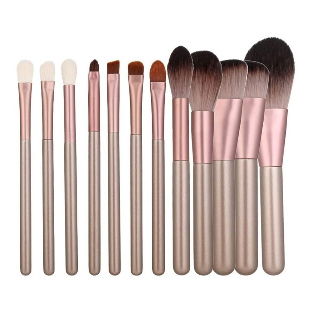 FRAHS Makeup Brush Set 12Pcs Synthetic Kabuki Brush Set Foundation Powder Blending Concealer Eye Shadows Blush Cosmetics Brushes Gift of Choice for mom, Wife or Female Friend.