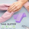Maryton Nail Buffer Block, Medium/Fine Grit 100/180 Finishing Buffers for Acrylic Nails Gel Polish Nails, 3 Way Professional Pedicure Manicure Buffer Kits, 5 Count (Purple) view 2