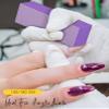 Maryton Nail Buffer Block, Medium/Fine Grit 100/180 Finishing Buffers for Acrylic Nails Gel Polish Nails, 3 Way Professional Pedicure Manicure Buffer Kits, 5 Count (Purple) view 4