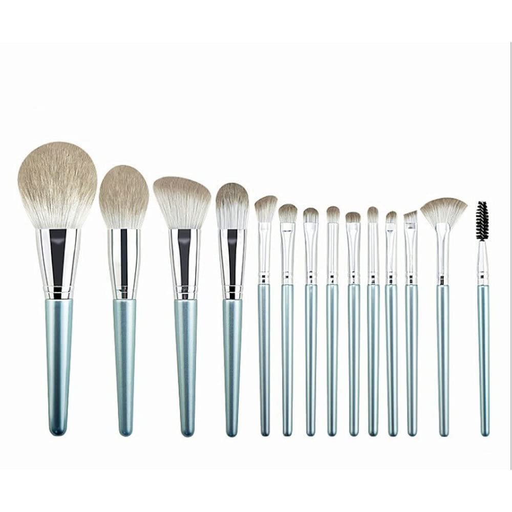 FRAHS 14pcs Makeup Brushes Set Foundation Blush Natural Soft Eyeshadow Professional Cosmetic Brush Gift of Choice for mom, Wife or Female Friend. (Color : Blue)