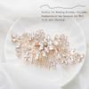 Foyte Crystal Bride Wedding Hair Comb Flower Bridal Headpieces Rhinestone Leaf Hair Pieces Pearl Hair Vines Bridesmaid Side Combs Hair Accessories for Women (gold flower) view 2
