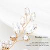 Foyte Crystal Bride Wedding Hair Comb Flower Bridal Headpieces Rhinestone Leaf Hair Pieces Pearl Hair Vines Bridesmaid Side Combs Hair Accessories for Women (gold flower) view 4
