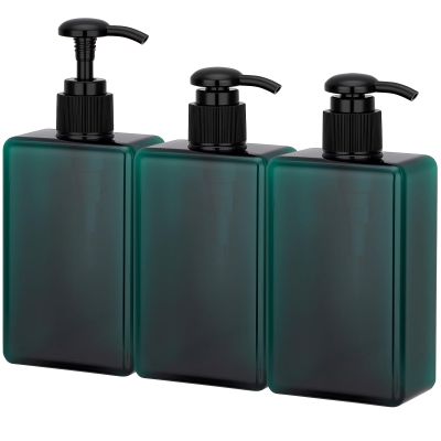 Suream 9.5oz Refillable Pump Press Bottles, Plastic Shampoo and Conditioner Dispenser, 280ml Reuable Cosmetic Empty Bottle, Bathroom Countertop Shower Dispensers for Body Wash, Hand Sanitizer, 3Pack