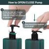 Suream 9.5oz Refillable Pump Press Bottles, Plastic Shampoo and Conditioner Dispenser, 280ml Reuable Cosmetic Empty Bottle, Bathroom Countertop Shower Dispensers for Body Wash, Hand Sanitizer, 3Pack view 3