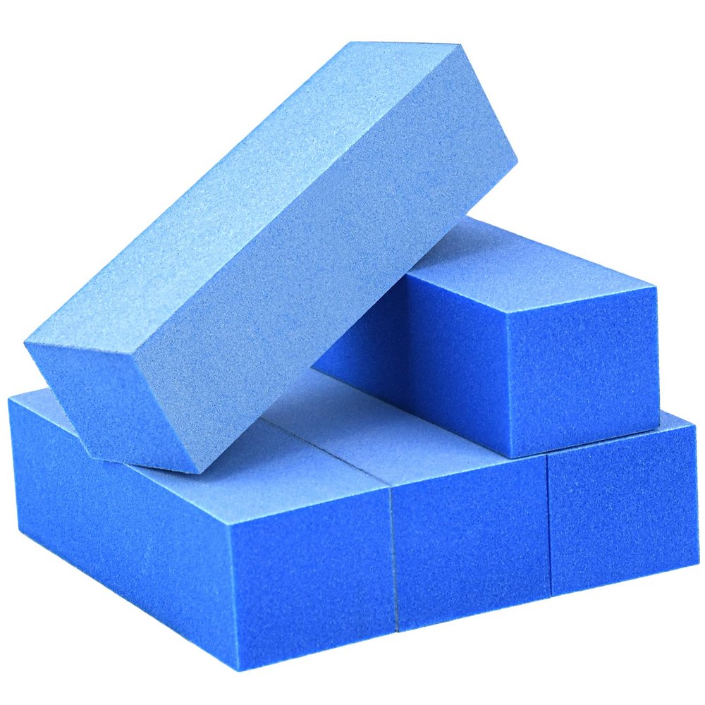 Maryton Nail Buffer Blocks, Fine Grit 180/240 Professional Salon Quality 3 Way Blue Buffing Blocks for Natural Nails - Buff Nails Prior to Application of Gel Polish, Acrylic, 5 Count