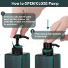 Suream 3Packs Empty Pump Shampoo Bottles, 15oz/450ml Refillable Conditioner Dispenser for Bathroom, Reusable Liquid Dispenser Bottle for Kitchen Sink, Laundry Room, Salon, SPA, Restaurant, Blue view 3