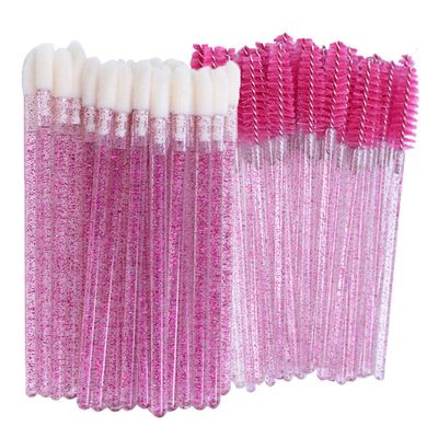 AKOAK 100 Pcs Disposable Lip Brush Eyelash Wand - Lip Gloss Brush Wand for Beauty Eyelash Extension, Lipstick Application Wand Makeup Beauty Kit (Mei Red)