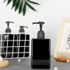 Suream Empty Shampoo Bottles with Pump, 3Pack 9.5oz/280ml Refillable Body Wash Dispensers for Shower, Black Plastic Countertop Soap Bottle for Bathroom, Kitchen Sink, Hotle, Salon view 2