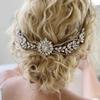 Foyte Crystal Bride Wedding Headpieces Flower Bridal Hair Vines Rhinestone Leaf Hair Pieces Pearl Hair Comb Bridesmaid Side Combs Hair Accessories for Women (rhinestone hair comb) view 1