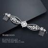 Foyte Crystal Bride Wedding Headpieces Flower Bridal Hair Vines Rhinestone Leaf Hair Pieces Pearl Hair Comb Bridesmaid Side Combs Hair Accessories for Women (rhinestone hair comb) view 3