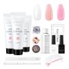 Makartt Poly Nail Extension Gel Kit Bundle with Makartt Nail Rhinestone Glue Gel 1.06oz Nail Lamp Needed Gem Glue Gel for Nail,with LED Lamp,Acrylic Composition,Slip Solution,Base Top Coat view 2
