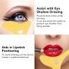 Eyeliner Stencils Wing Tips, Eyebrow Pencil Stencil Reusable Eyeliner Aid Reusable Silicone Eye Makeup Tool with Cream Eyelash Pads Tool Mascara Aid Eye Makeup Applicators for Eye Shadow(Yellow) view 2