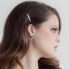 Allereyae Vintage White Pearl Hair Comb Barrette - Tiny Wedding Headpiece - Gold Bride Hair Accessory view 2