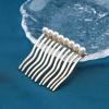 Allereyae Vintage White Pearl Hair Comb Barrette - Tiny Wedding Headpiece - Gold Bride Hair Accessory view 4